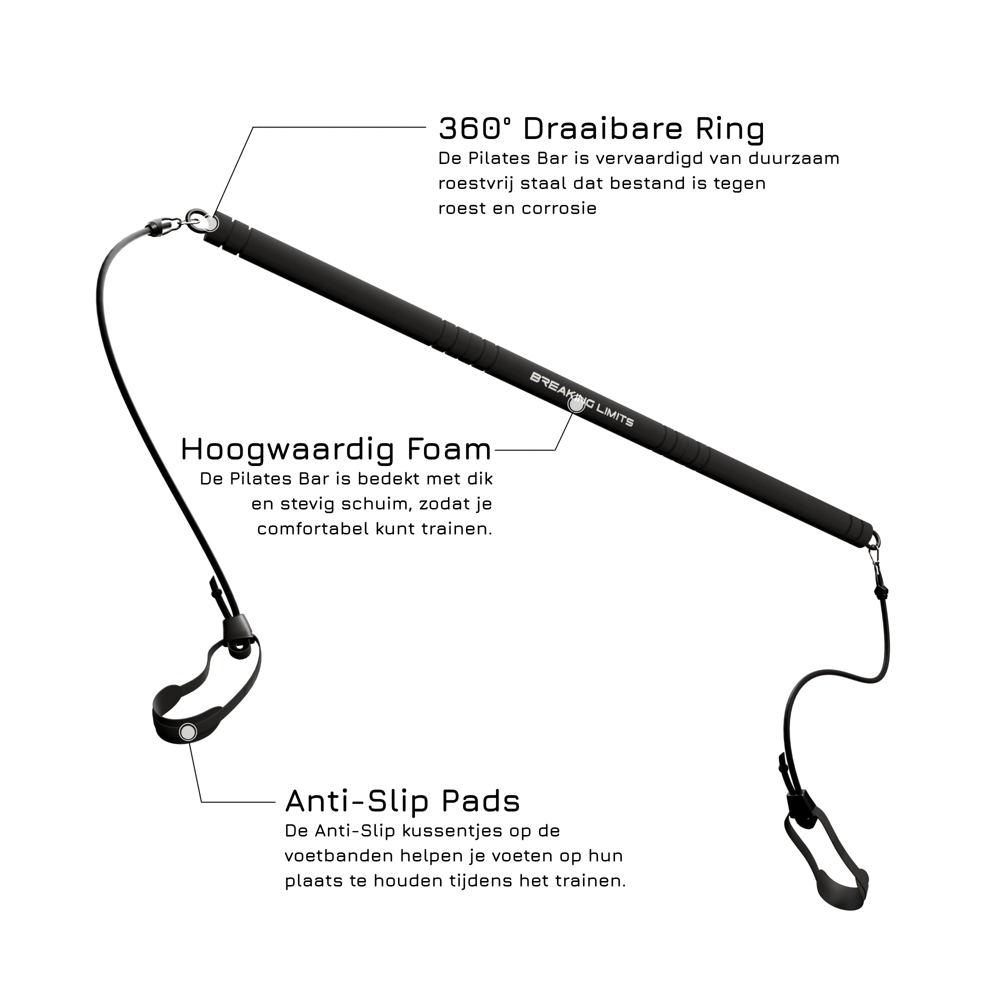 Pilates Bar Set Details #kleur_zwart