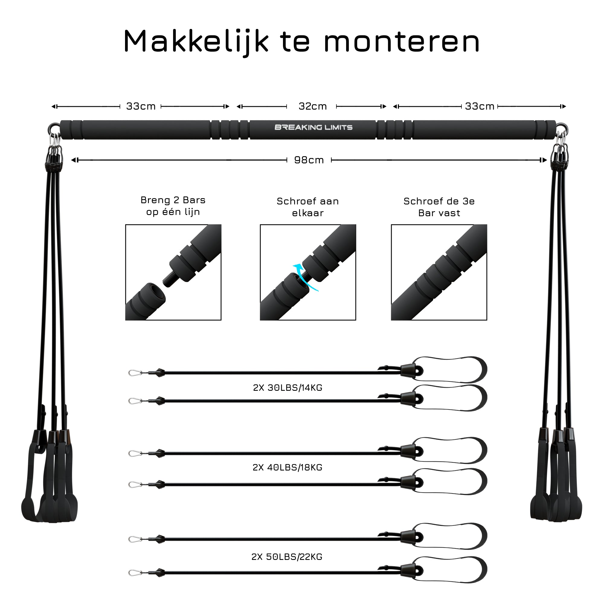 Pilates Bar Afmetingen #kleur_zwart